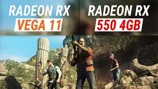 Radeon Vega 11 vs RX 550 4GB | 10 games | Full HD