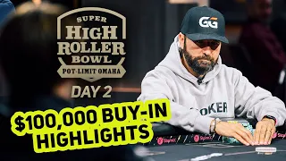 Super High Roller Bowl Pot Limit Omaha $100,000 | Day 2 Full Highlights with Daniel Negreanu!