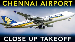 CHENNAI AIRPORT - Close Up TAKE OFF | Plane Spotting