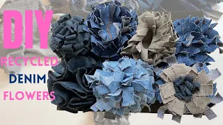 DIY Recycled Denim Flowers | 7 DENIM Flower Ideas Tutorial | floral denims | Didsbury Art Studio
