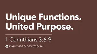 Unique Functions. United Purpose. | 1 Corinthians 3:6–9 | Our Daily Bread Video Devotional