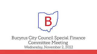 November 2, 2022 Special Finance Committee Meeting