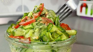 Eat this Creamy Cucumber Salad salad for dinner every day and you will lose belly fat!