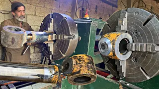 Repairing Hydraulic cylinder rod || Cylinder Rod Rebuilding Process