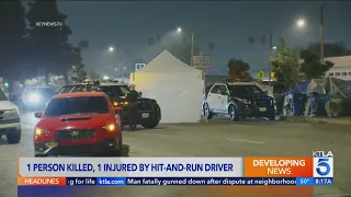 Woman killed, man critically injured in Los Angeles hit-and-run