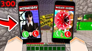 NIE ROZMAWIAJ O 3:00 Z WEDNESDAY I WIELKĄ GLIZDĄ PRZEZ TELEFON W MINECRAFT?! GPLAY & LAKI