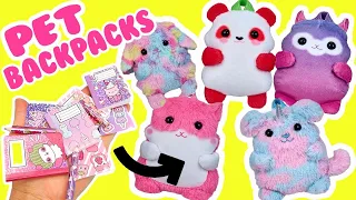 Plushie Pet Backpacks Back to School with Mario and Peach Dolls