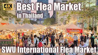 [4K🇹🇭] Walk Through SWU Flea Market | Best Bangkok Flea and Street Market ตลาดนัดมศว