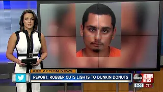 'Tight on money:' Pinellas man accused of shutting off power to Dunkin Donuts in robbery attempt