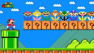 Super Mario Bros. but there are MORE Custom Flower All Characters!