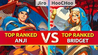 GGST ▰ Jiro (TOP Ranked Anji) vs HooCHoo (TOP Ranked Bridget). High Level Gameplay