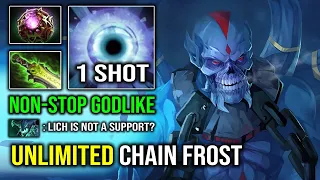 When You Thought LICH is a Support But He 1 Shot Your Carry Unlimited Chain Frost Godlike Dota 2
