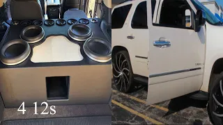 Picking up Tahoe on 28s with 4 jl audio 12w7s on sundown sfb 8k