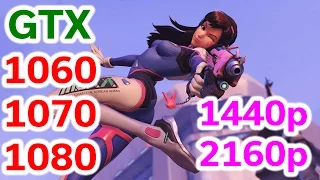 Overwatch - GTX 1060 vs 1070 vs 1080 - 1440p vs 2160p - i7-7700k - Benchmark