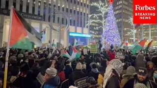 WATCH: Pro-Palestinian Demonstrators Protest In Manhattan During Rockefeller Christmas Tree Lighting