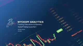 Wyckoff Trading Course Fall 2022 Session #1 - 08.29.2022