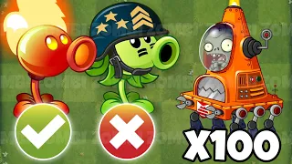 PVZ 2 Plants With 5 Plant Food VS 100 Fast Robo-Cone Zombie Army Who Will Win?