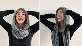 HOODED SCARF - FREE CROCHET PATTERN