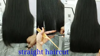 Easy straight haircut how to straight haircut step by step (in Hindi)