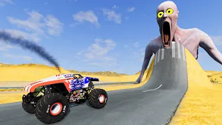 Escape From The Shy Guy (SCP-096) | Monster Truck VS Giant Bulge | Horror Beamng Drive Trainworld #6