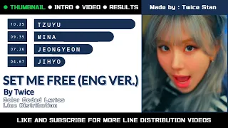 TWICE - SET ME FREE (ENGLISH VERSION) | COLOR CODED LYRICS + LINE DISTRIBUTION