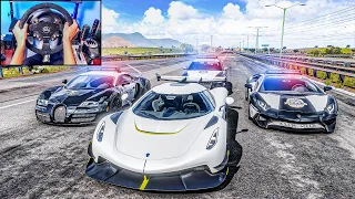 Stealing Koenigsegg Jesko + Police Chase - Forza Horizon 5 (Steering Wheel + Shifter) Gameplay