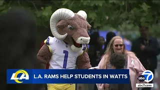 L.A. Rams help out SoCal school kids with donations of clothes, washers and dryers