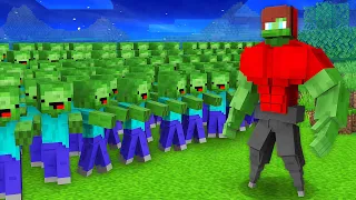 1000 Zombie Mikey Army vs 1 Zombie Mutant JJ in Minecraft! (Maizen)
