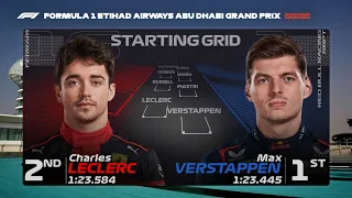 F1 Starting Grid For The 2023 Abu Dhabi Grand Prix