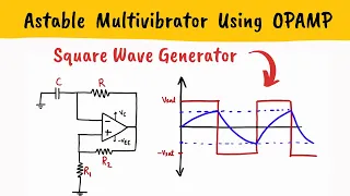 ASTABLE MULTIVIBRATOR using Opamp | Working of astable multivibrator using Opamp