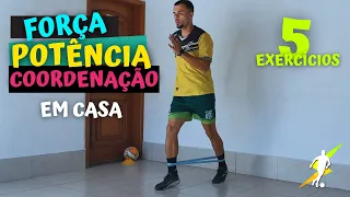 TREINO FÍSICO COM 1 MINI BAND EM CASA | 5 Exercícios para jogadores de futebol