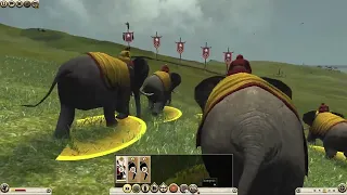 2 Auxiliary African Elephants Vs 4 Berserkers (Rome II Total War)