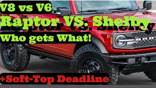 Ford Bronco V6 vs. V8 engine comparison. What Engines will the Raptor and Shelby Get?