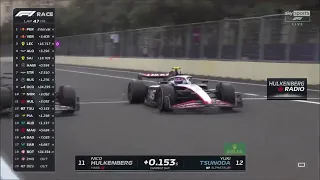 Yuki Tsunoda overtake on Nico Hulkenberg Azerbaijan GP 2023