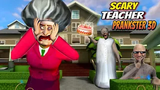 Prankster 3D Scary Teacher Full gameplay | Granny Grandpa ke sath milke Mist T ki Band Baja di😂🤣