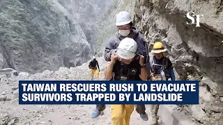 Taiwan rescuers rush to evacuate survivors trapped by earthquake landslide