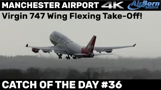 Catch of the Day #36 Storm Ciara A380 Diversion 747 Take Off Manchester Airport 4K Plane Spotting