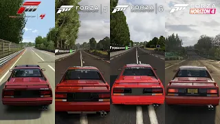 Forza Motorsport 4 vs Forza 5 vs Forza 6 vs Forza Horizon 4 - 1989 Toyota MR2 SC Sound Comparison