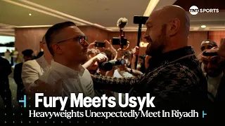 Tyson Fury MEETS Oleksandr Usyk 👀 Unexpected FACE-OFF in Riyadh 😮‍💨 #FuryUsyk