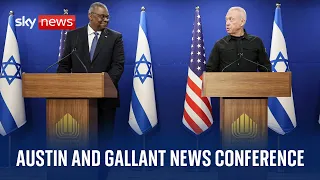 US Secretary of Defence Lloyd Austin and Yoav Gallant hold news conference