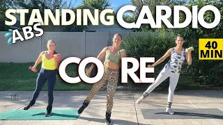 40 MIN LOW IMPACT Standing Cardio CORE Workout | Pilates Floorwork | Weight Loss at Home | NO REPEAT