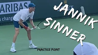 Exciting JANNIK Sinner tennis point with Can Norrie 2023 practice
