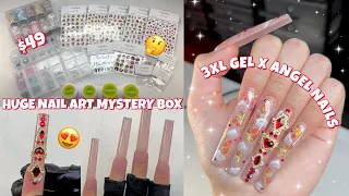 TRYING COLORFUL JULY HUGE NAIL ART MYSTERY BOX | HONEST REVIEW | EASY NAIL ART | GEL X ANGEL NAILS