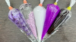 Making Crunchy Slime with Piping Bags. Satisfying Slime Video #32 Lavender