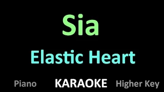 Sia - Elastic Heart (Karaoke - Lyrics) Piano Version - Higher Key