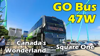 4K GO Bus Route 47W Ride from Canada's Wonderland to Square One Bus Terminal (Duration 1h)