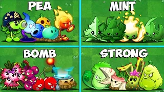 4 Team PEA x MINT x BOMB x STRONG Battlez - Who Will Win? - PvZ 2 Team Plant vs Team Plant