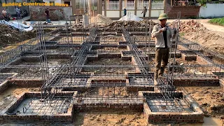 Man Building Awesome Concrete House Foundation In His Garden | Construction From Start To Finish