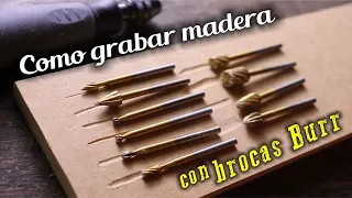 Como grabar madera con brocas Burr para Multiherramientas Dremel o truper