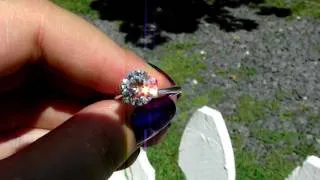 Moissanite loose stone on a clear, sunny day